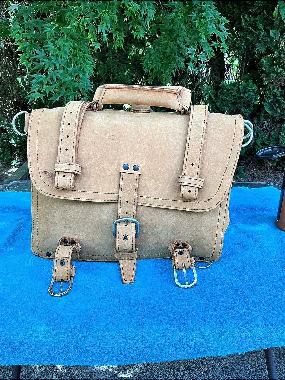 Leather Backpack Satchel Satchel in Brown
